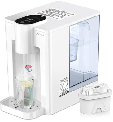 FRIZZLIFE TF900 Instant Hot Water Dispenser Filter, Countertop Water Filter System, 5 Temperatures & 3 Volume Settings, High Temp Safety Lock, Zero Installation, UL Standard Tested, 1 Filter Included