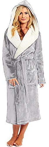 Unisex Bademantel Lang mit Kapuze Kapuzenhandtuch Poncho Für Erwachsene Bademantel Damen Lang Kapuze Frottee Velours Fleece Morgenmantel Lang