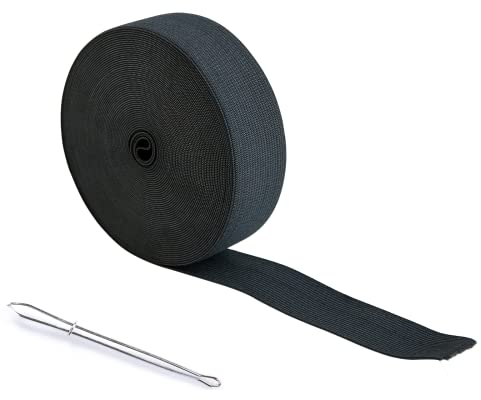 AHPYEUHK Elastique Couture 25mm Bandes Élastiques Couture Noir 12M élastique Large Elastique Perruque,Ruban Elastique,Bande Elastique Couture Large Ceinture Bande pour Couture