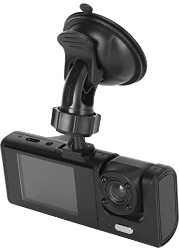 Dashcam mit 2-Zoll-Display, 3-Wege-Triple-HD-1080P-Autokamera Vorne und Hinten mit Nachtsicht, 170°-Weitwinkel-Armaturenbrettkamera, Loop-, Bewegungserkennung