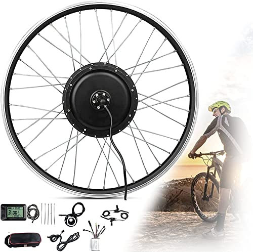 Rear Wheel E-Bike Conversion Kit,48V 1000W/1500W Ebike Conversion Kit Rear Wheel, Electric Bicycle Hub Motor Kit,E-Bike Hub Set,20/24/26/27.5/28/29/700C Rear Wheel,1500W-26in
