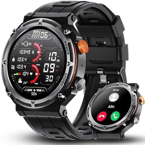 Reloj Inteligente Hombre con Llamadas Bluetooth, 1.39 Smartwatch Hombre con Oxímetro/Pulsómetro/Monitor/Sueño/Podómetro, 100 Modos Deportivos, Impermeable IP68 Pulsera Actividad para Android iOS