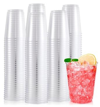 ACESA - 100 Vasos ideal para eventos - Vasos Reciclable ecologicos - Vasos De Plastico resistentes - Cubiertos Reciclable para fiestas - Vaso Reutilizable, Material Ecológico 220ml (100)