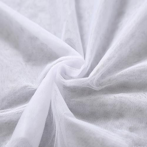 Whakano 10m Tüll Stoffe zum Basteln,Meterware,Netzstoff Breite 220 cm,Stoffe zum Nähen,Dekostoff für Näharbeiten,Quilten DIY Basteln Handwerken,Scrapbooking,Vorhänge,Kostüm Kleid Bekleidung,Weiß