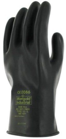 DSTOCK60 Ansell Emperor ME101 Handschuhe aus Naturkautschuk, Schutz vor Chemikalien und Flüssigkeiten, schwarz (1 Paar Beutel) (7,5)