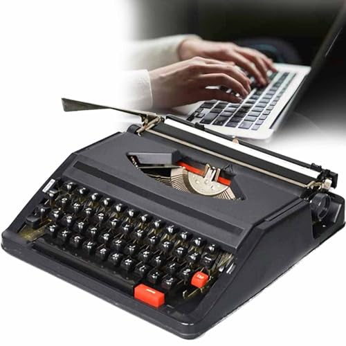 ZYJIX Retro Altmodische Manuelle Schreibmaschine, Traditionelle Tragbare Manuelle Schreibmaschine, Schreibmaschine Für Einen Nostalgischen Flow, Schwarz