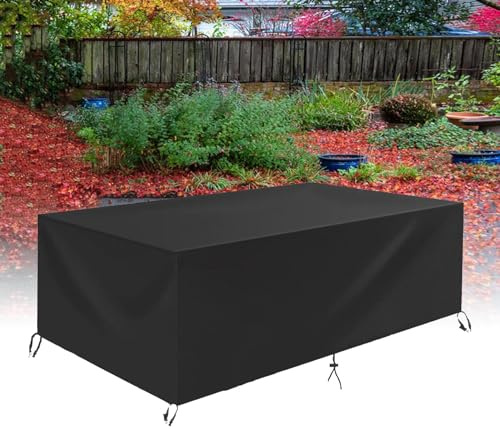 HNKDKJ Imperméable Housse Salon de Jardin 200x65x85cm (LxWxH) Housse de Table Exterieur Rectangulaire Housse de Protection pour Mobilier de Jardin Anti-UV Résistant Couverture de Meubles de Patio