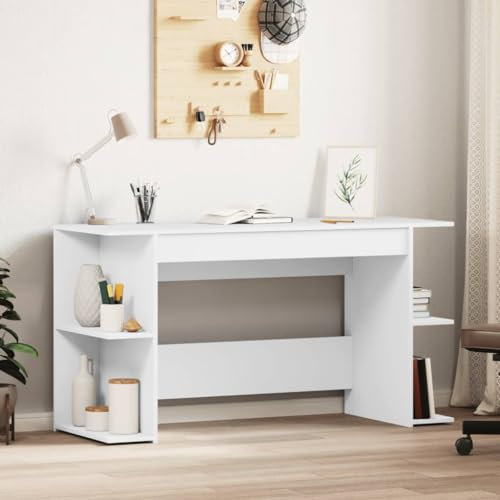 ZEYUAN Schreibtisch Weiß 140x50x75 cm Holzwerkstoff, Gaming Tisch, Computertisch, Computer Desk, Office Table, Bürotisch, Arbeitstisch, Nähtisch, Pc Tisch - 840548