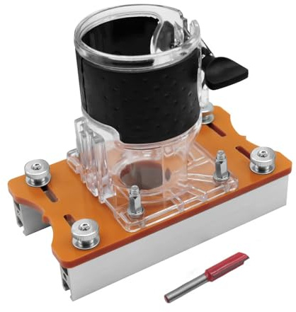 Ejoyous Wood Trimmer Router Base, 30,000RPM 0-2in Board Thickness 2 in 1 Wood Palm Router Base Aluminum Alloy Slotting Bracket for Chamfering Grooving Curve Cutting