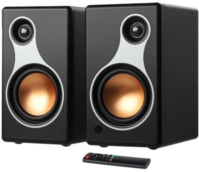 AIYIMA S500 Active Bookshelf Speaker Bluetooth 5.0 HiFi Powered RCA Speakers with Sub Output,Coaxial/Optical/RCA Input,for Home Audio Computer TV Game