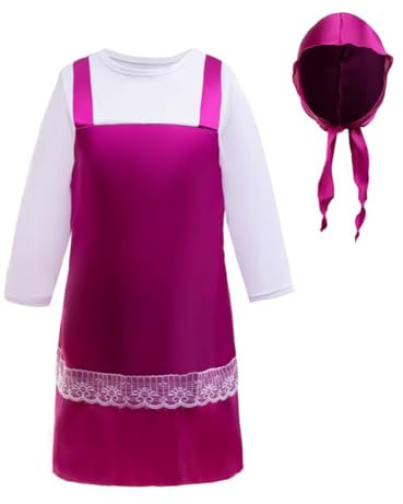 Lito Angels Deguisement Robe Costume avec Foulard pour Enfant Fille Taille 7-8 ans, Violet