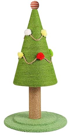 Árbol rascador para árbol de Navidad, rascador de árbol de Navidad, rascador de gato con garras de dibujos animados | Árbol de Navidad Esthetic Tree Ornaments Rascador para gatos de sisal natural para