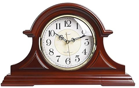 Reloj silencioso para chimenea: movimiento de chimenea sin patadas, perfecto para decoración de dormitorio y sala de estar, perfecto para chimenea