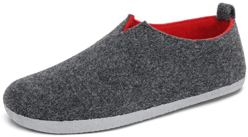 Mishansha Zapatillas Casa Hombre Pantuflas Fieltro Mujer Indoor Invierno Cerradas Zapatillas Fieltro Cómodas Zapatilla de Casa Zapatos Casas Negro,Gr.39