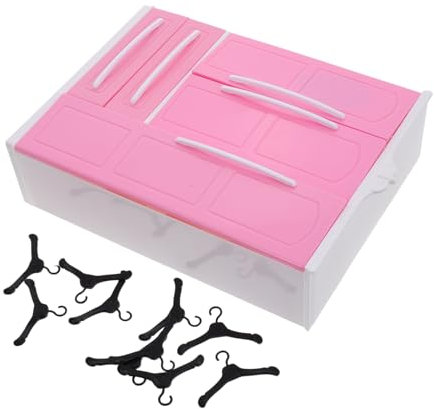 Abaodam Puppenschrank, Kleiderschrank, Puppenhaus-möbelzubehör, Miniatur-kleiderbügel, Kleidungs-Organizer Für Puppen, Kleidung, Kleid, Kleid, Outfit