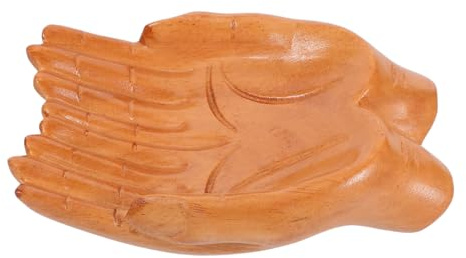 FOMIYES Bol Décoratif Sculpté Main Bois Forme De Offrande Bol à Fruits De Cuisine Présentation Bois