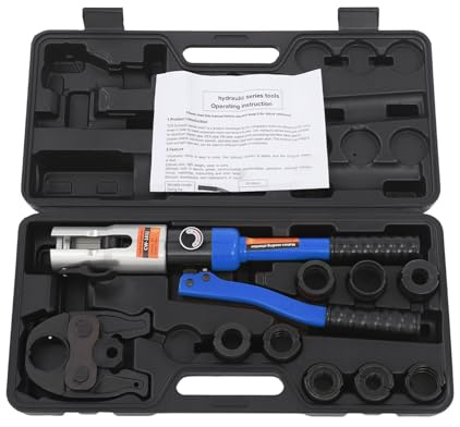 C-Juzarl Rohrpresszange Hydraulisch 10T Presszange mit TH-Kontur und U-Kontur, Crimpzange Presswerkzeug TH-Kontur 16-32 und U-Kontur 16-32mm Set (Blau)