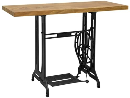KTHLBRH Mesa Consola de máquina de Coser Consola Mesa Auxiliar con Estilo Vintage y Base de Hierro Fundido para Decoración 110x40x75 cm