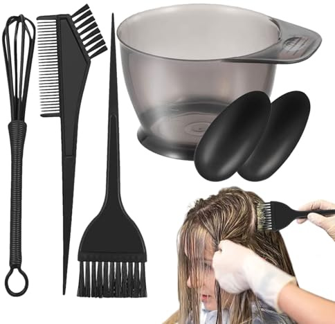 Hårfärgsuppsättning - Praktiskt och komplett kit, högklassigt material Hårfärgborste och skåluppsättning, design för öronskydd, färgborste, färgningsapplikatorborstar, färgämnen, DIY -