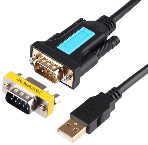 Câble adaptateur USB vers RS232 DB9 série 2m avec chipset Prolific PL2303, connecteur mâle USB 2.0 vers mâle DB9 avec convertisseur femelle, compatible Windows XP Vista 7 8 10 Mac OS Linux pour appare
