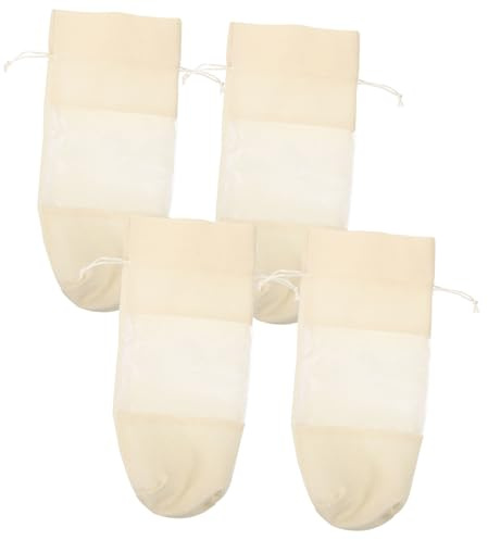 SOIMISS 4 Stück Dekorative Jute Weinflaschentaschen mit Sichtfenster Praktische Tragetaschen mit Kordelzug für Weinflaschen Wiederverwendbare Geschenkverpackung für Partys und Feiern