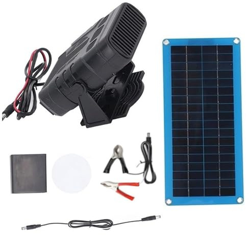 Solar Heater for Greenhouse, Solar Chicken Coop Heater, 30W Portable Powered Warm Wind Gear for Drying Heating Pet House Greenhouse, No Battery