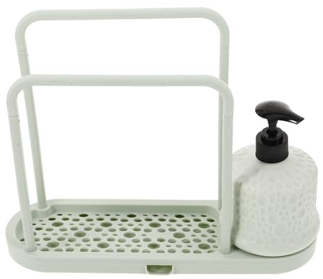 VILLCASE Organisateur Évier Cuisine Rack Égouttoir Multifonction avec Support Suspendu pour Éponge Chiffon et Accessoires de Nettoyage Rangement Compact pour Salle de Bain et Cuisine Vert