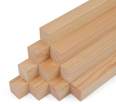 Woodsellers Set di 10 listelli in legno di larice piallato, 30 × 30 × 500 mm, listelli in legno massello naturale e pronto per l'incollaggio, per mobili, interni e progetti fai da te
