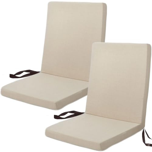 Hochlehner Gartenstuhlauflagen 2er Pack 110 x 50 x 5 cm Bequeme Sitzpolster mit Bändern für Terrassenstühle Liegen Outdoor-Möbel Wetterbeständig