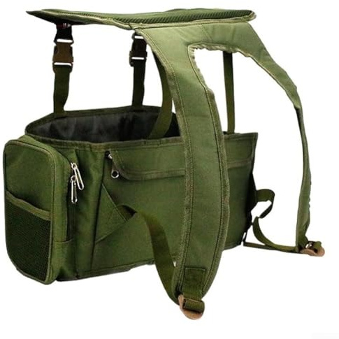 Sac à dos de pêche avec boîte de rangement de 36 L, poches latérales intérieures en maille et coussin de siège en maille ventilée (A)