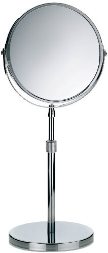 kela 20846 Standspiegel, 1-/5-fach Vergrößerung, Ø 17cm, Metall, Silvana, Verchromt Silber