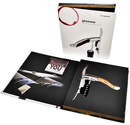 Legnoart Kellnermesser GHEMME Edelstahl mit Holzgriff und Geschenkbox WF-1