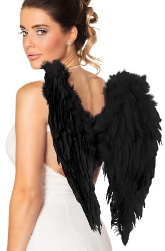 Boland Black Wing for Adults - 50 x 50 cm - Durable, Lightweight, Perfect for Costumes, Cosplay, Halloween & Themed Events, Adjustable Fit