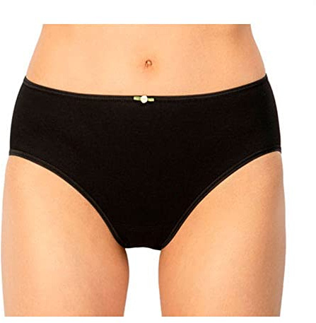 AVET 3267 Braguita algodon Pack x 6, Mujer, Negro, M