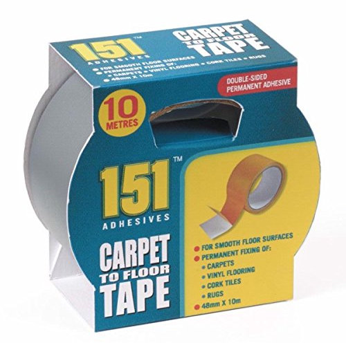 1 X Carpet to Floor Tape - Ten Metres long X 48mm Wide- Double Sided.For Permanent fixing of Carpets, Vinyl Flooring, Cork tiles, rugs and more!
