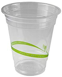 Vegware R360Y-VW standard PLA cold cup, 12 oz. (Pack of 1000) | R360Y-VW model utilizes plant-based material to break down in commercial facilities, simplifying event waste management.