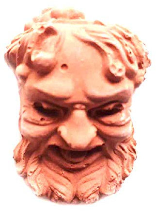 Generico ricevi 1 Decorazione FONTANE O Muro Testa di BACCO 46X32 MM Terracotta per PASTORI PRESEPE San Gregorio ARMENO Artigianali sheperds Crib