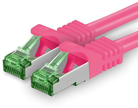 1aTTack.de 10 M Cat.7 Netzwerk-Kabel 1 Stück Cat7 Patch-Kabel LAN-Kabel Ethernet RJ45 10 Gbit/s (Alle Internetgeschwindigkeiten) Magenta 10 Meter