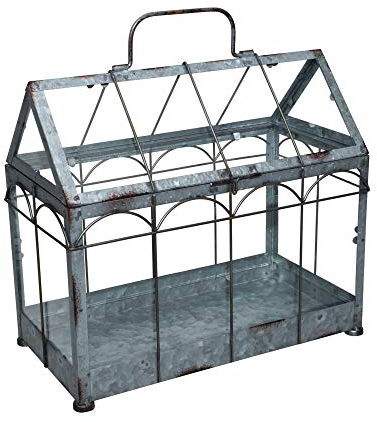 Esschert Design USA ZB22 Table-Top Vintage Look Greenhouse/Terrarium, Silver