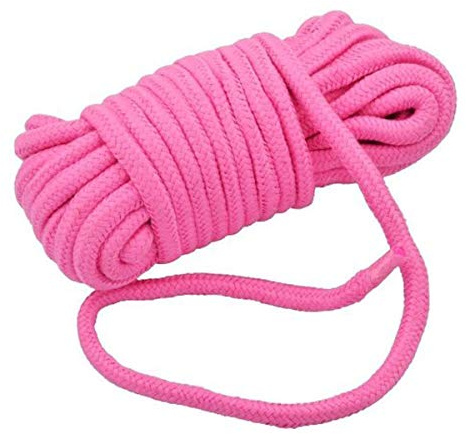 CraftCurl Soft Cotton Rope - Ecofriendly Durable Braided Rope for DIY, Swing, Camping, Hanging Clothes & Home Decor, 32ft (10m), Pink