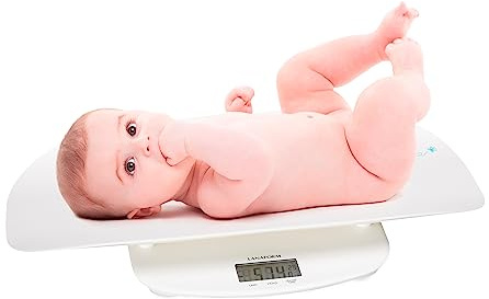Evolutive Scale - Báscula Para Bebés - Báscula Para Bebés Ajustable - Con Bandeja Extraíble - Hasta 150 Kg - Sistema De Estabilización