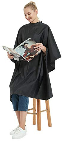 PERFEHAIR Hair Cutting Cape with Snaps Closure, Salon Hairdressing Styling Barber Cape with Hand Holes-51 x 58 Inches, Black