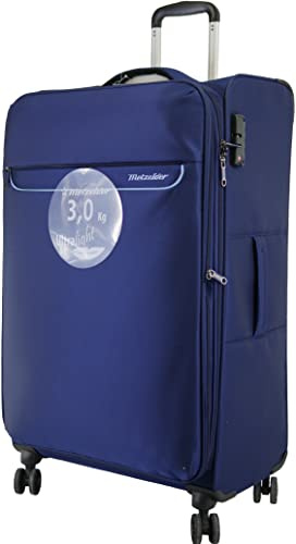 METZELDER Valise Souple SouteGRANDE Taille Trigone Ultra Leger & Grosse CAPACITE DE Chargement Garantie 1 an (L_Grande_79x47x32cm_115/130L,3.3kg, Bleu Marine (Navy Blue))