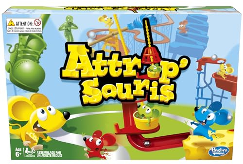 Hasbro Gaming Attrap'Maus, Brettspiel für Kinder ab 6 Jahren, einfachere Installation als in früheren Versionen C0431448, Mehrfarbig