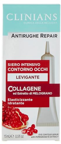 CLINIANS | Serum Reparador Antiarrugas Contorno de Ojos Intensivo, Dermatológicamente Testado, Made in Italy, 15 ml