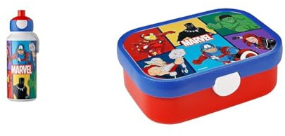 Mepal - Borraccia Pop-up Campus + Porta Pranzo Bento per Bambini - Avengers