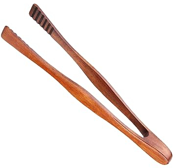 1 PC Toaster Tongs, Wooden Cooking Tongs Reusable Wood Kitchen Food Clip Tongs for Toast Bread Buffet Restaurant Pastry