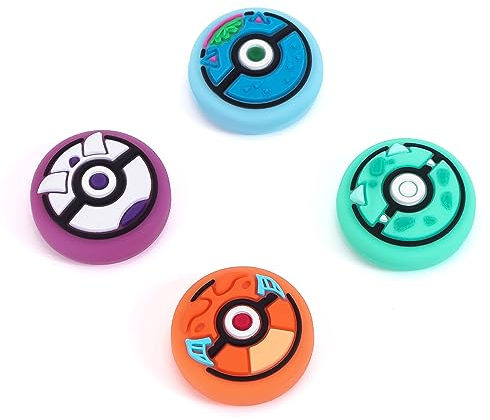 DLseego Thumb Grips Cap for Switch,Analog Button Cover,Joystick Cover Silicone Stick Caps Compatible for Switch Lite&OLED Joy Con,Green and Purple