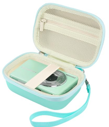 Leayjeen Kompakt Digitalkameratasch für Umipyiza/Kodak - Grün | Kompatibel mit CAMKORY/Nicamery/YLSHGXFC/AOREGRE, EVA-Hartschale, Netztasche mit Reißverschluss, Innenpolster - (Nur Hülle)