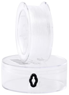 KONMAY Alambre de pesca transparente, 87 yardas de 0.6 mm, línea de pesca de nailon monofilamento, hilo invisible para colgar adornos, decoraciones, manualidades, arco de globos, cuentas y fabricación